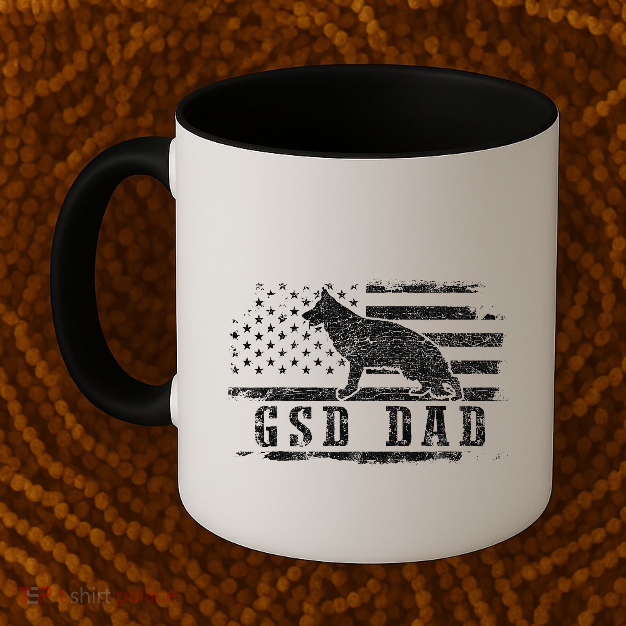 Gsd Dad Distressed American Flag German Shepherd Dog Coffee Mug