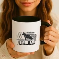 Gsd Dad Distressed American Flag German Shepherd Dog Coffee Mug thumb 3