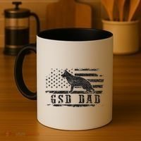 Gsd Dad Distressed American Flag German Shepherd Dog Coffee Mug thumb 4