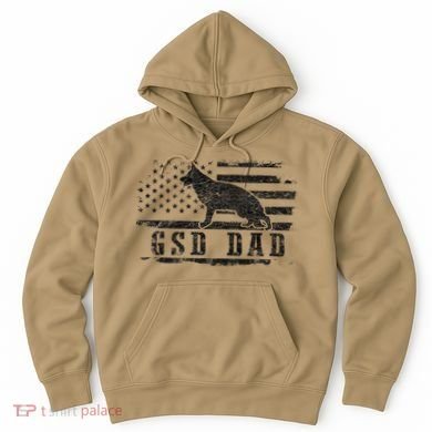 Gsd Dad Distressed American Flag German Shepherd Dog Hoodie