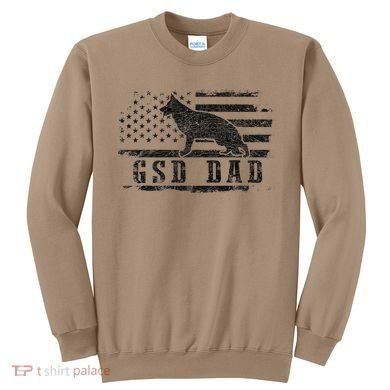 Gsd Dad Distressed American Flag German Shepherd Dog Sweatshirt