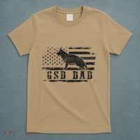 Gsd Dad Distressed American Flag German Shepherd Dog T-Shirt thumb 5