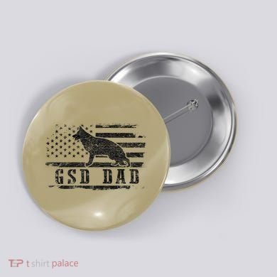 Gsd Dad Distressed American Flag German Shepherd Dog Button