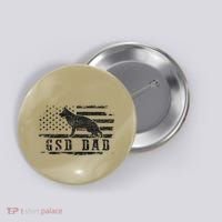 Gsd Dad Distressed American Flag German Shepherd Dog Button thumb 0