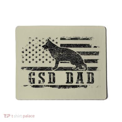 Gsd Dad Distressed American Flag German Shepherd Dog Mousepad