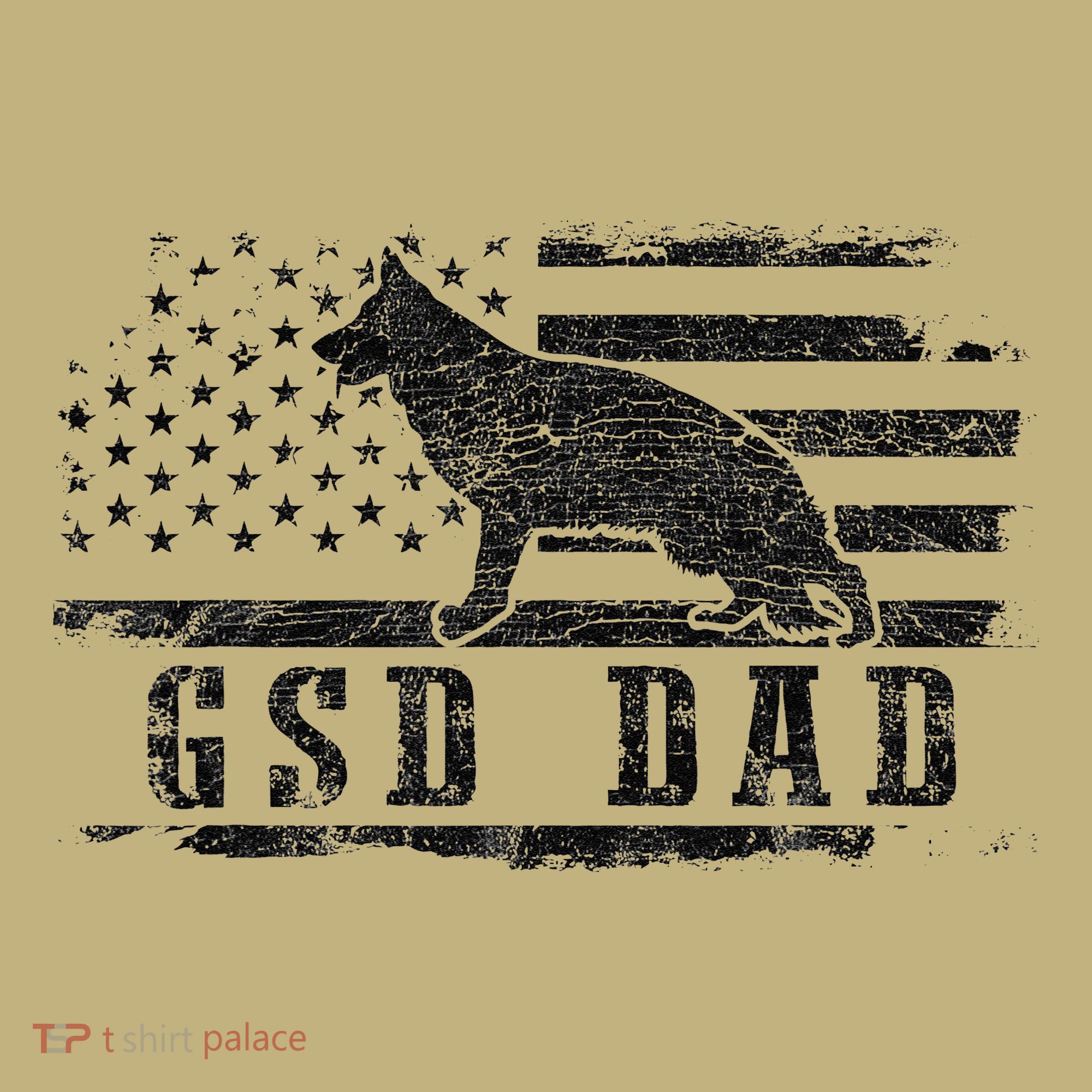 Gsd Dad Distressed American Flag German Shepherd Dog Mousepad