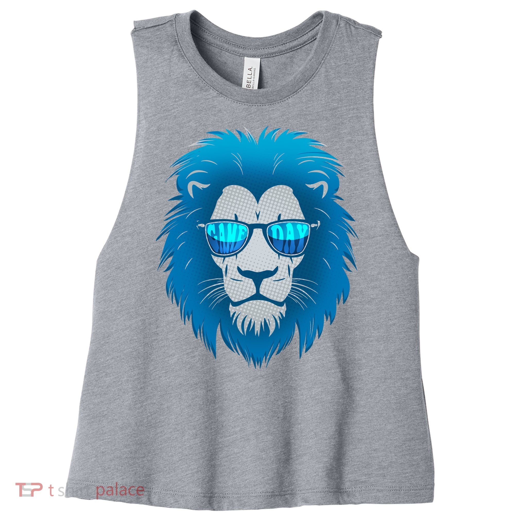 Game Day Detroit Football Sports Fan Women's Racerback Cropped Tank