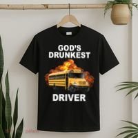 Gods Drunkest Driver Funny School Bus T-Shirt thumb 2