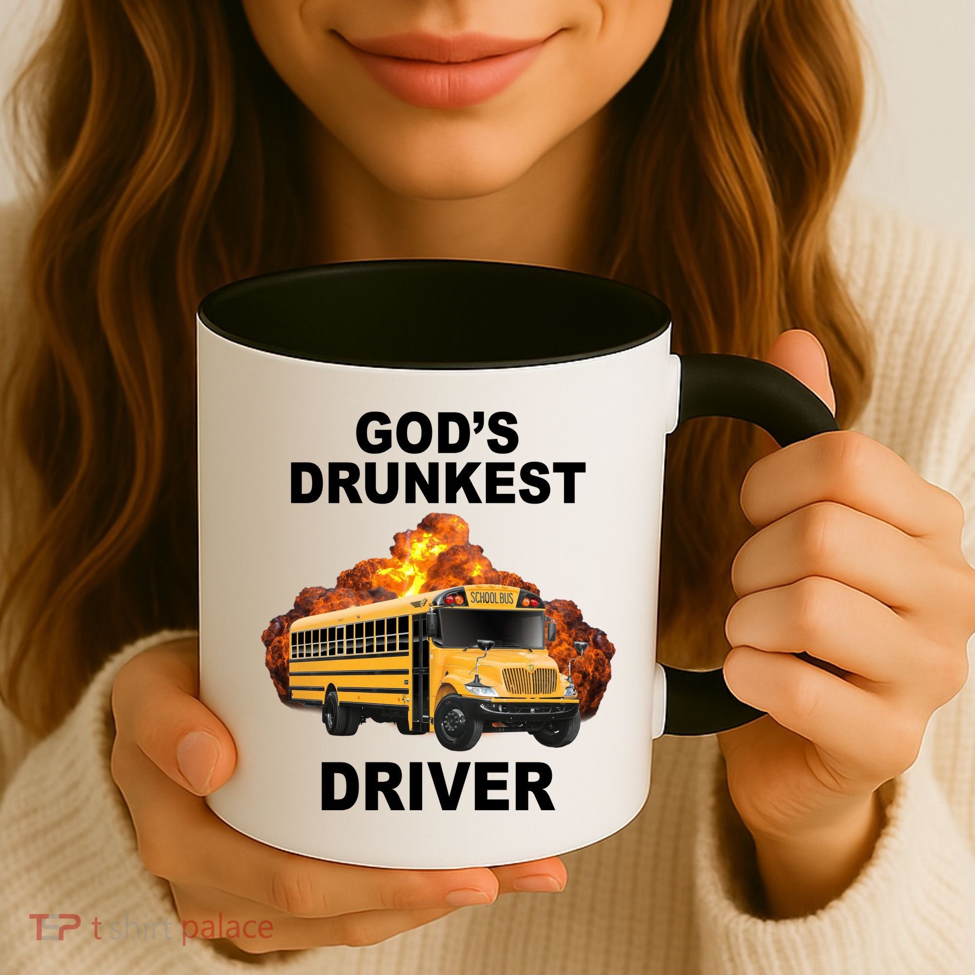 Gods Drunkest Driver Funny School Bus Coffee Mug