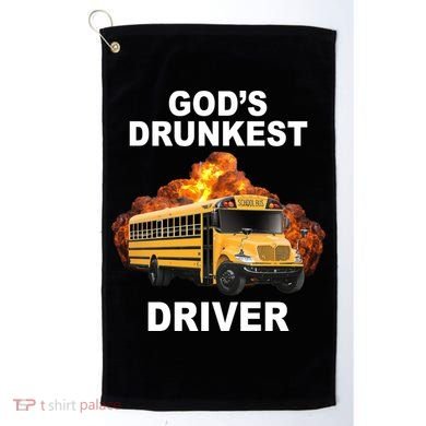 Gods Drunkest Driver Funny School Bus Golf Towel