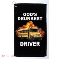 Gods Drunkest Driver Funny School Bus Golf Towel thumb 0