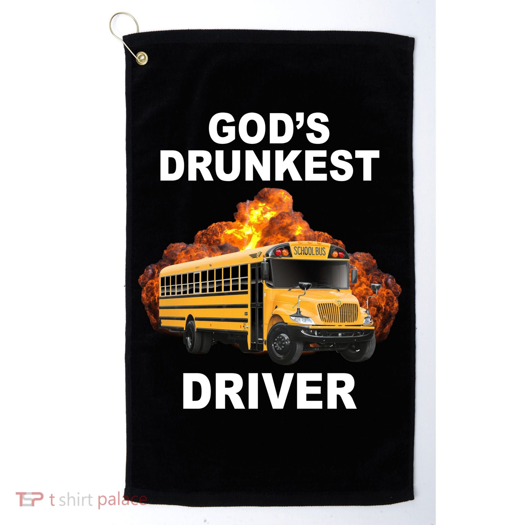 Gods Drunkest Driver Funny School Bus Golf Towel