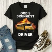 Gods Drunkest Driver Funny School Bus Women's T-Shirt thumb 3