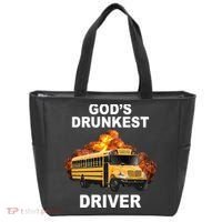 Gods Drunkest Driver Funny School Bus Tote Bag thumb 0