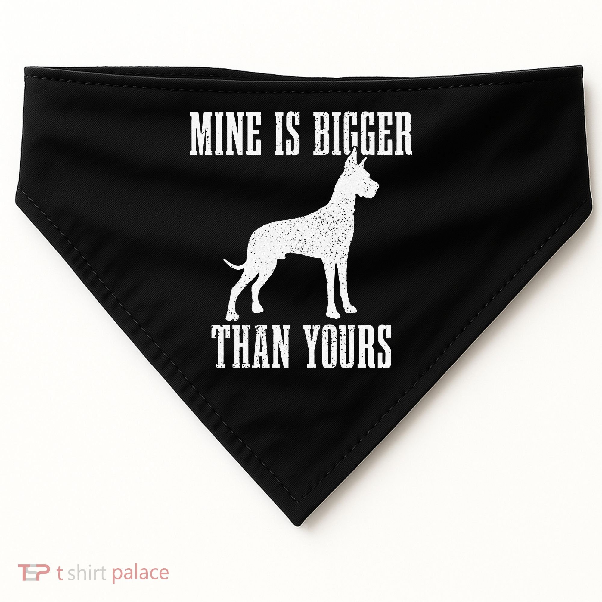 Great Dane Dog Mine Is Bigger Than Yours Great Dane Mom Dad USA-Made Doggie Bandana