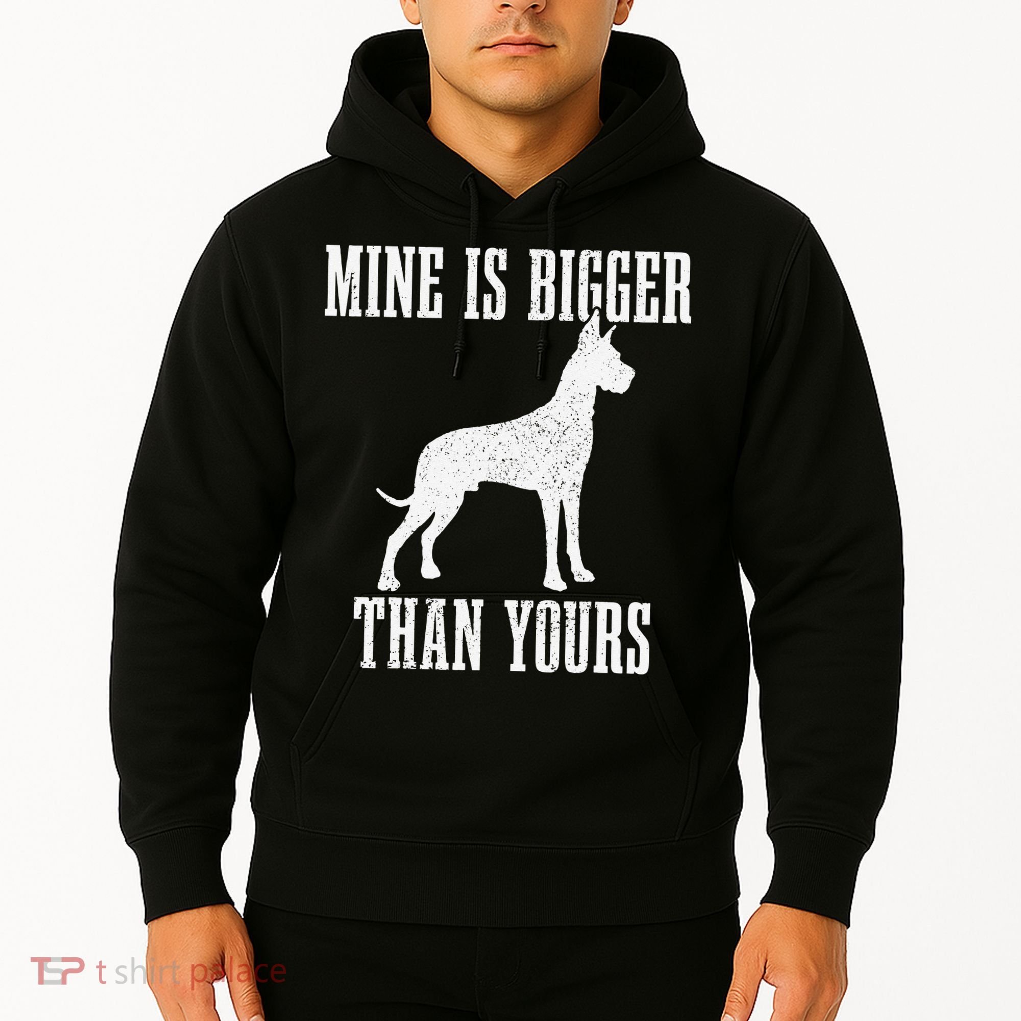 Great Dane Dog Mine Is Bigger Than Yours Great Dane Mom Dad Hoodie