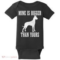 Great Dane Dog Mine Is Bigger Than Yours Great Dane Mom Dad Baby Bodysuit thumb 0