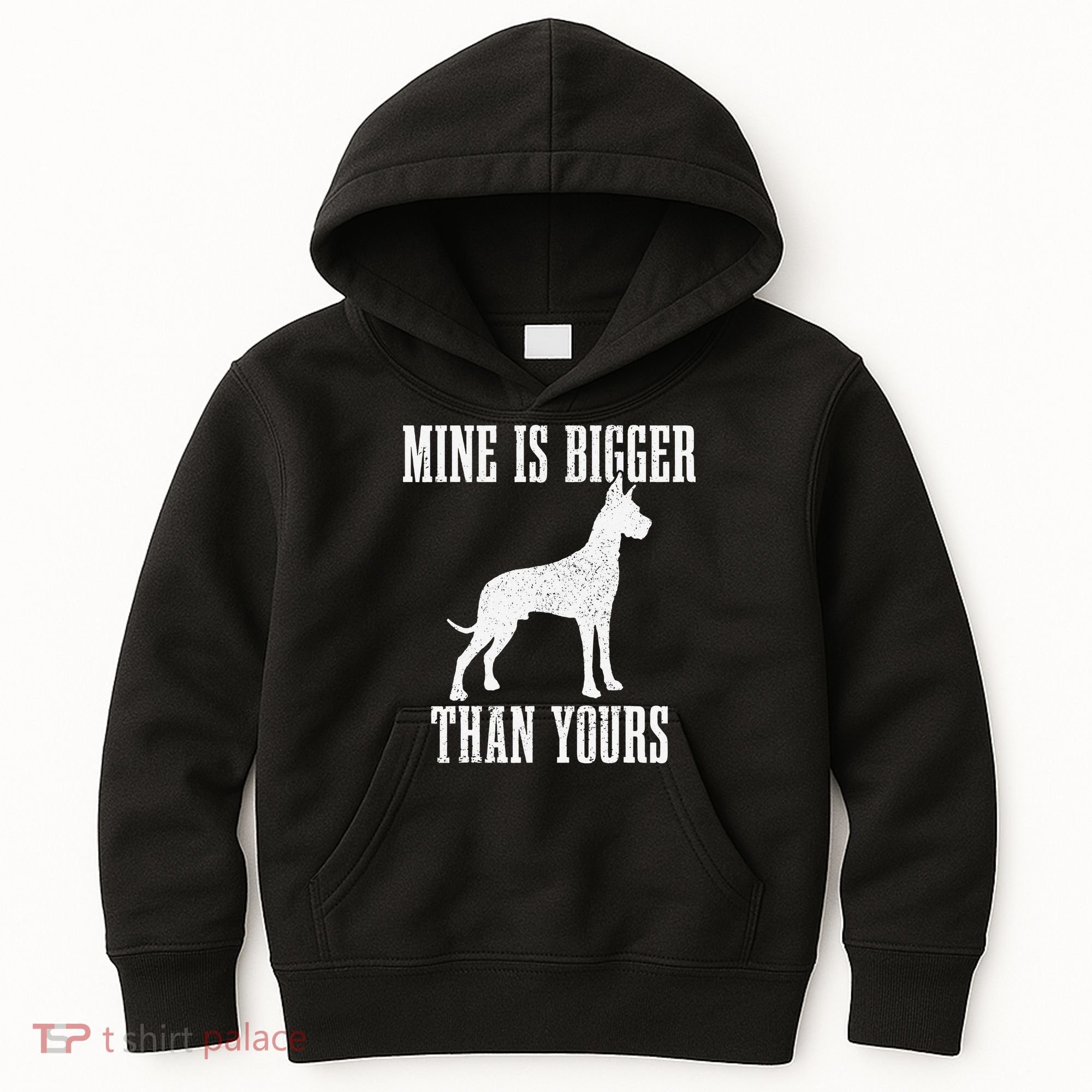 Great Dane Dog Mine Is Bigger Than Yours Great Dane Mom Dad Kids Hoodie