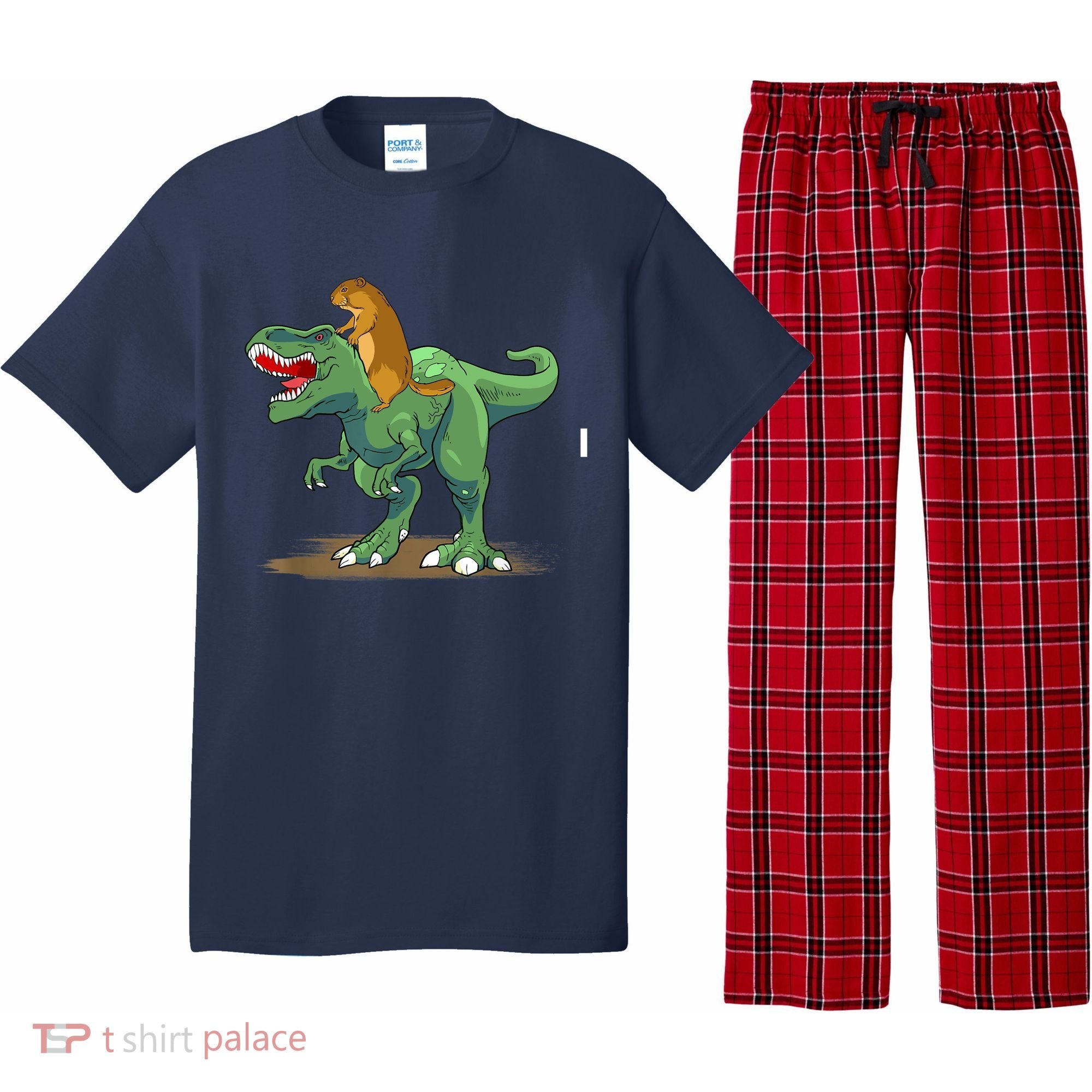 GroundHog Day Dinosaur Gift Shadow Pajama Set
