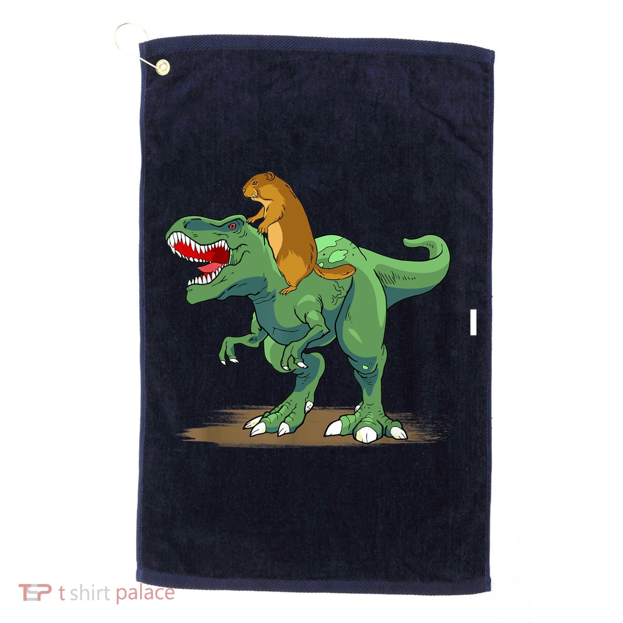 GroundHog Day Dinosaur Gift Shadow Golf Towel