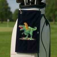 GroundHog Day Dinosaur Gift Shadow Golf Towel thumb 2