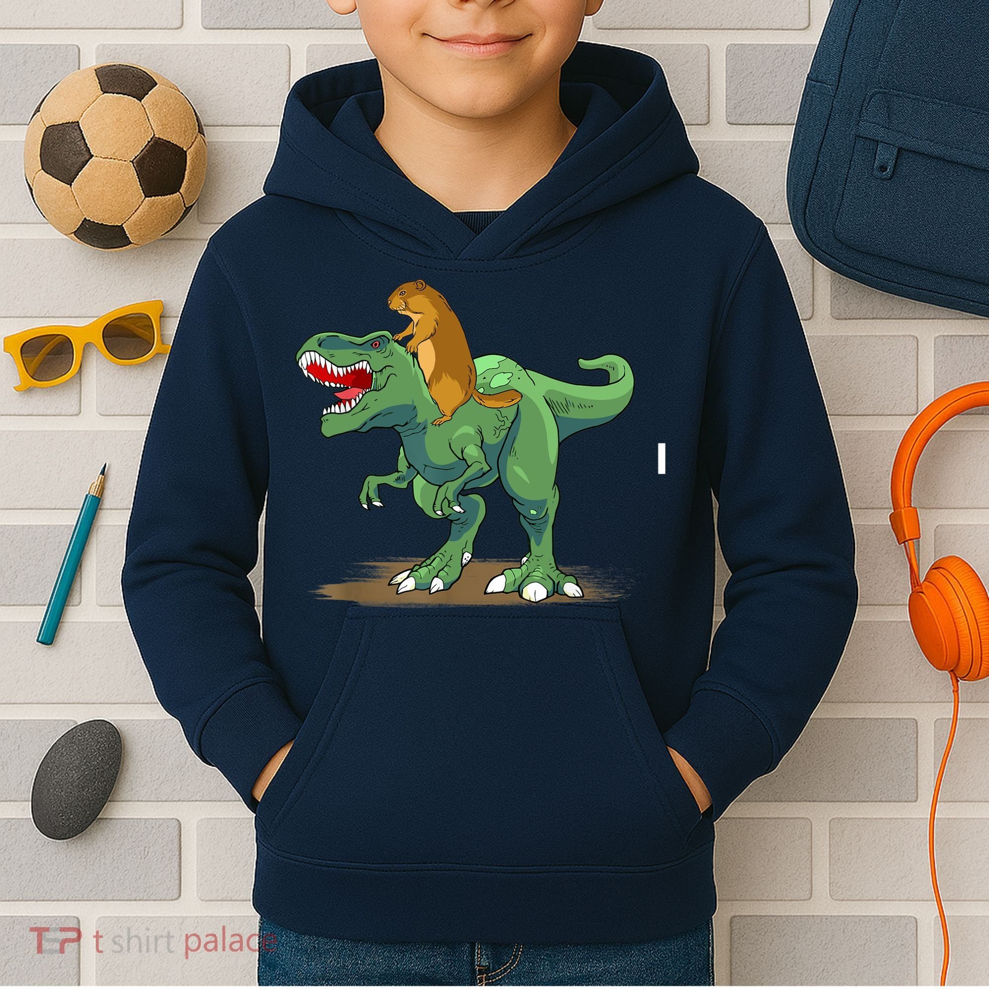 GroundHog Day Dinosaur Gift Shadow Kids Hoodie