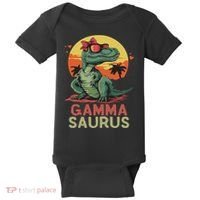 Gammasaurus Dino Dinosaur Gamma Saurus T Rex Funny Trex Baby Bodysuit thumb 0