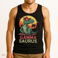 Gammasaurus Dino Dinosaur Gamma Saurus T Rex Funny Trex Tank Top thumb 3