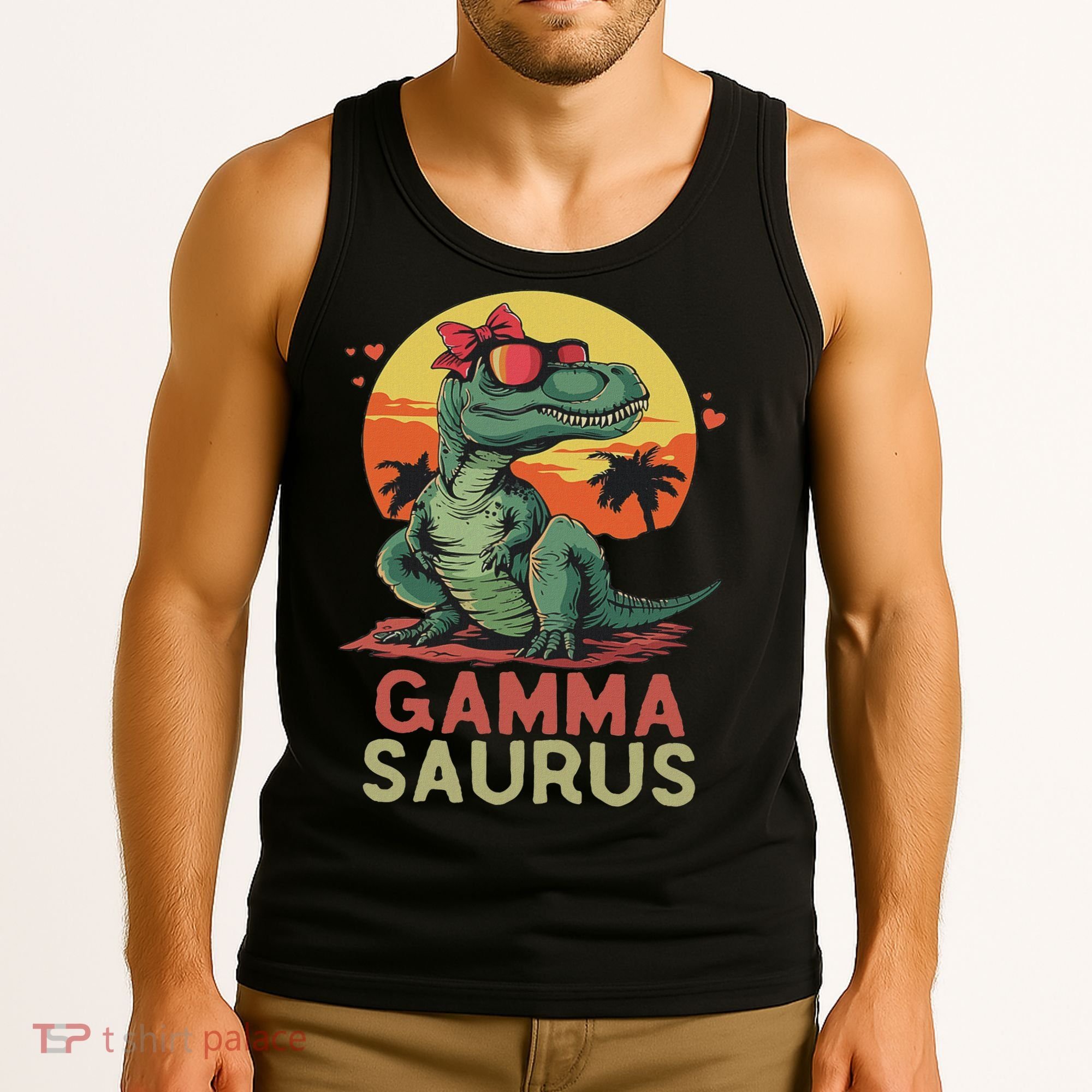 Gammasaurus Dino Dinosaur Gamma Saurus T Rex Funny Trex Tank Top