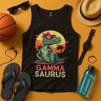 Gammasaurus Dino Dinosaur Gamma Saurus T Rex Funny Trex Tank Top thumb 4