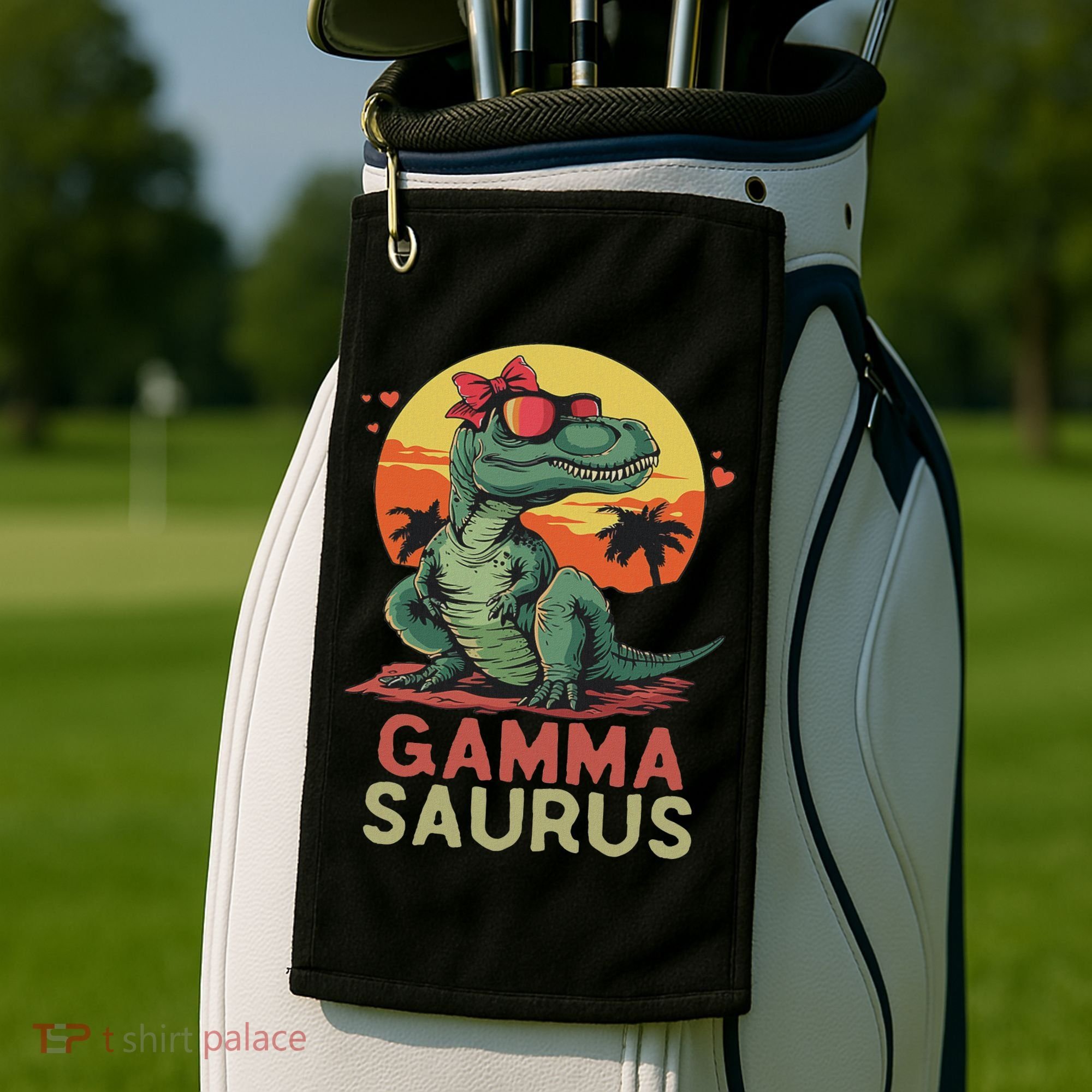 Gammasaurus Dino Dinosaur Gamma Saurus T Rex Funny Trex Golf Towel