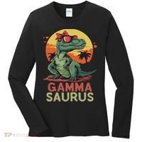 Gammasaurus Dino Dinosaur Gamma Saurus T Rex Funny Trex Women's Long Sleeve Shirt thumb 0
