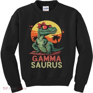 Gammasaurus Dino Dinosaur Gamma Saurus T Rex Funny Trex Kids Sweatshirt