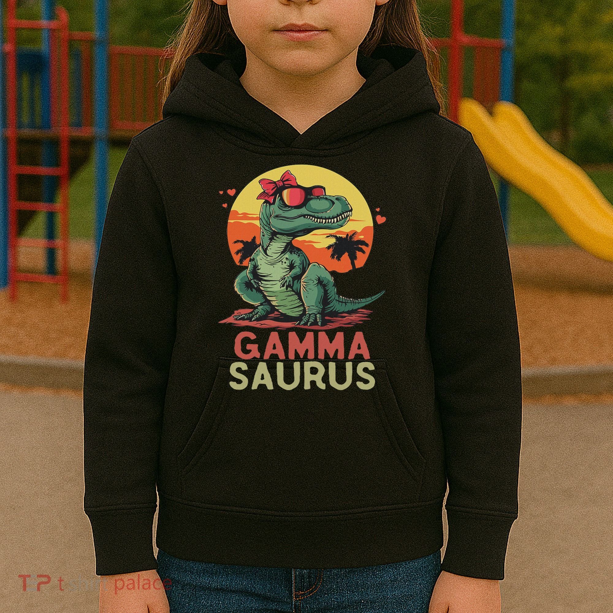 Gammasaurus Dino Dinosaur Gamma Saurus T Rex Funny Trex Kids Hoodie