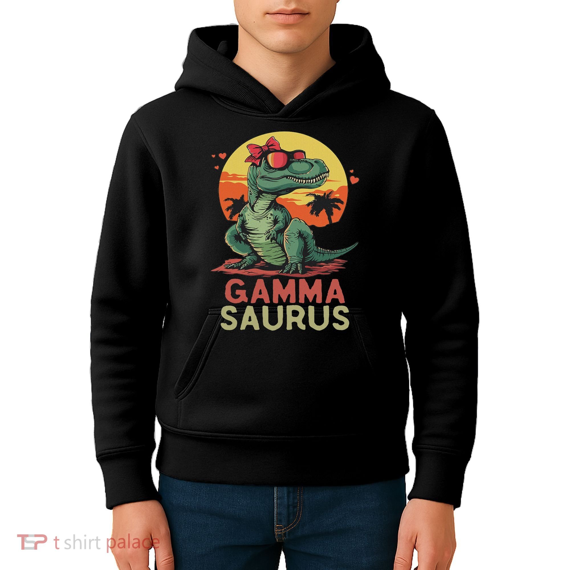 Gammasaurus Dino Dinosaur Gamma Saurus T Rex Funny Trex Kids Hoodie