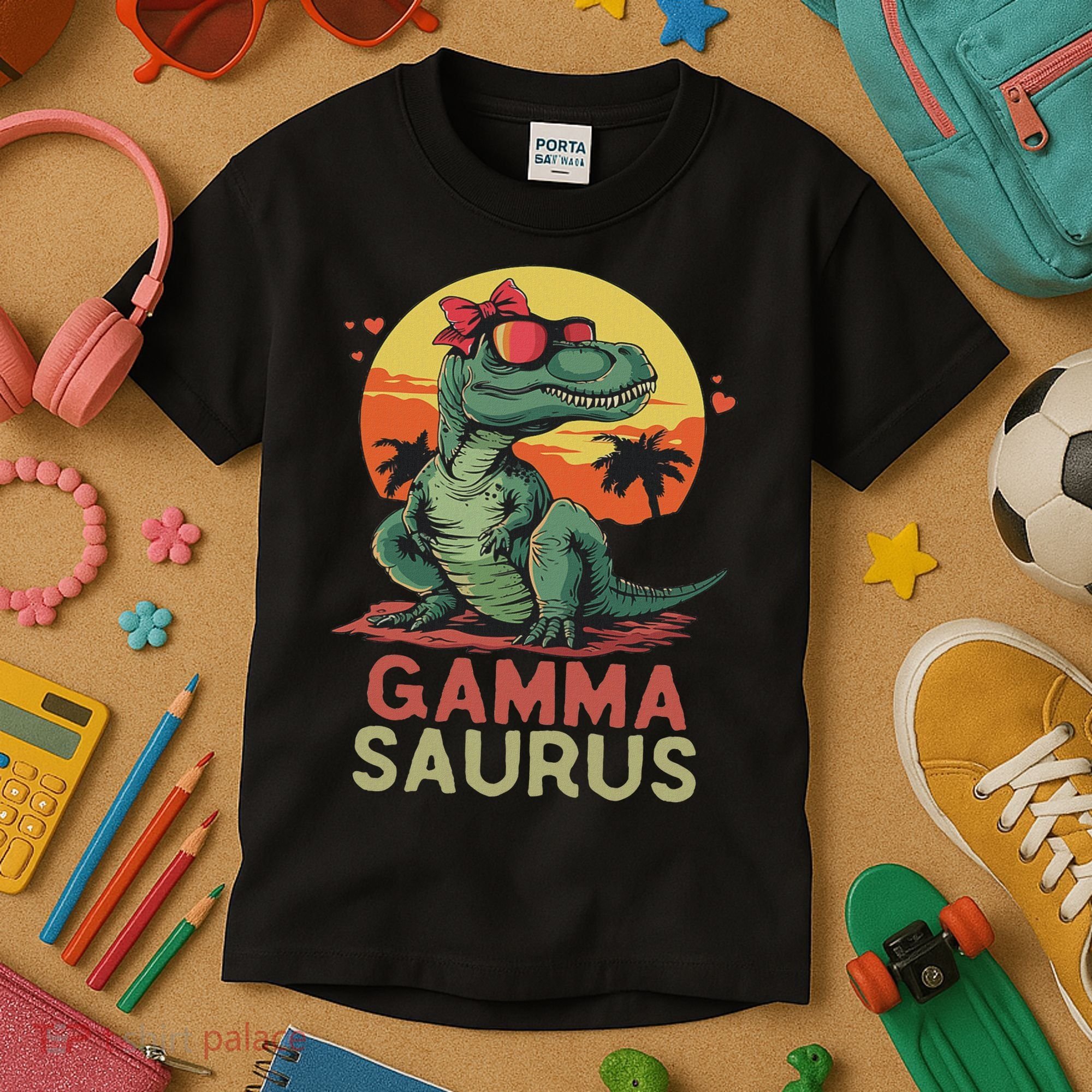 Gammasaurus Dino Dinosaur Gamma Saurus T Rex Funny Trex Kids T-Shirt