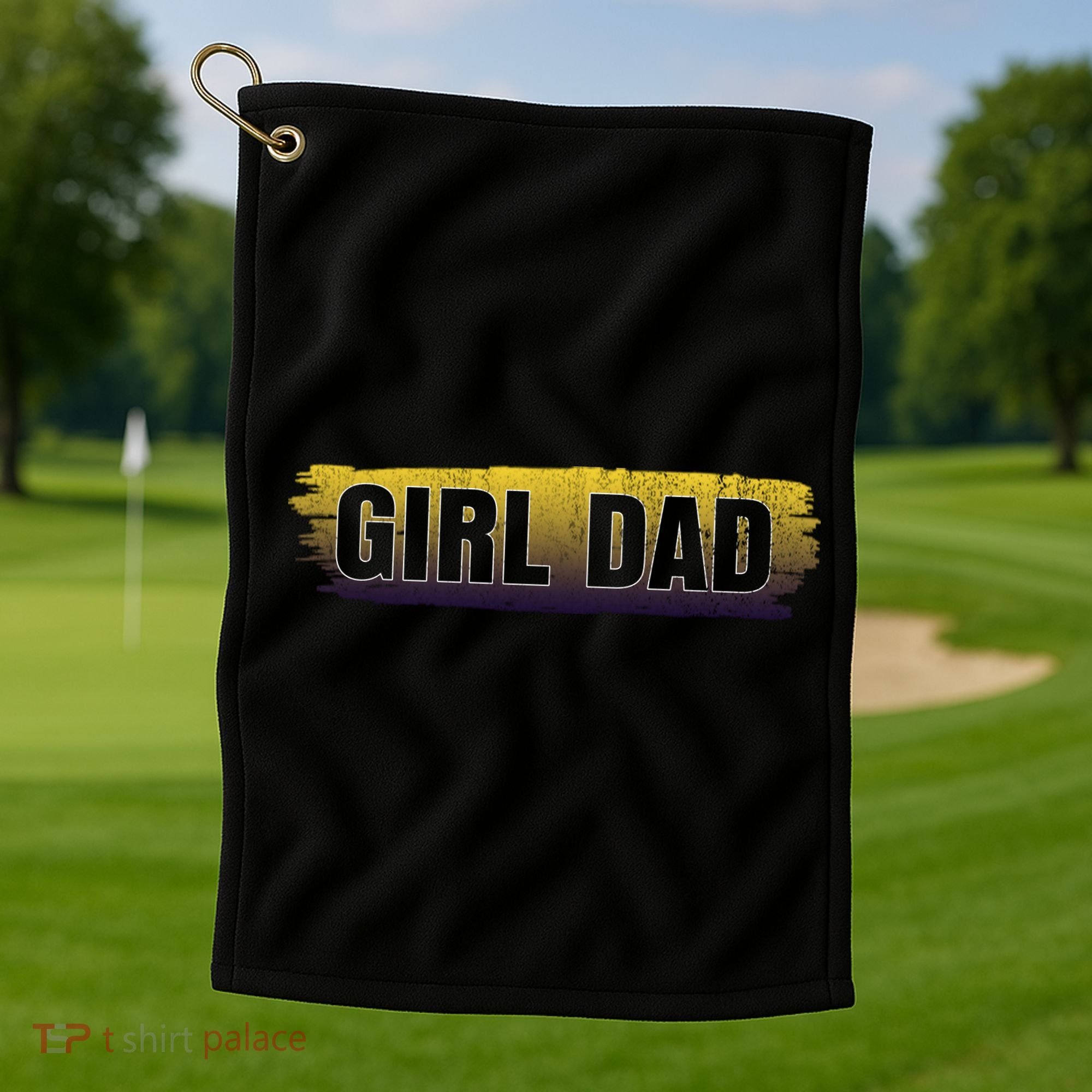 Girl Dad Dunking Tribute Memorial # Girl Dad Distressed Golf Towel