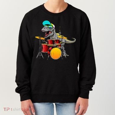Great Dinosaurs Drums Music Playing Rex Design Women's Sweatshirt