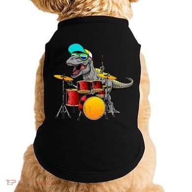 Great Dinosaurs Drums Music Playing Rex Design Doggie Tank