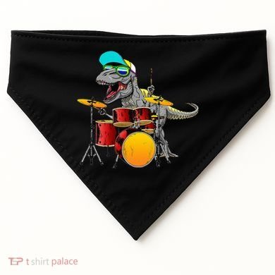 Great Dinosaurs Drums Music Playing Rex Design USA-Made Doggie Bandana