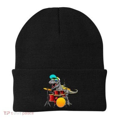 Great Dinosaurs Drums Music Playing Rex Design Beanie