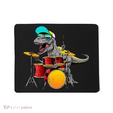 Great Dinosaurs Drums Music Playing Rex Design Mousepad