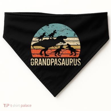 Grandpa Dinosaur Dad Gift Funny Grandpasaurus 4 Four USA-Made Doggie Bandana
