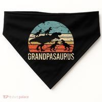 Grandpa Dinosaur Dad Gift Funny Grandpasaurus 4 Four USA-Made Doggie Bandana thumb 0