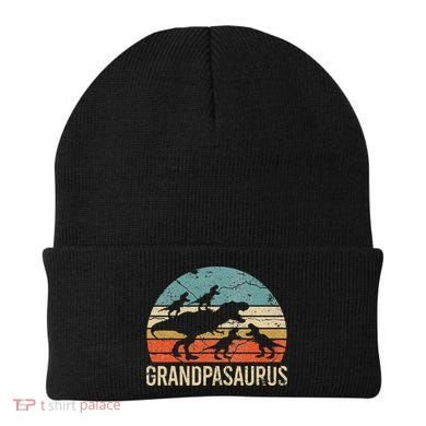 Grandpa Dinosaur Dad Gift Funny Grandpasaurus 4 Four Beanie