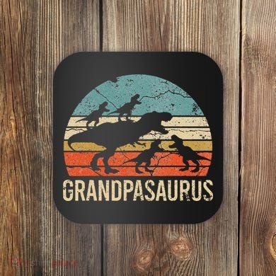 Grandpa Dinosaur Dad Gift Funny Grandpasaurus 4 Four Coaster