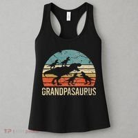 Grandpa Dinosaur Dad Gift Funny Grandpasaurus 4 Four Women's Tank Top thumb 3