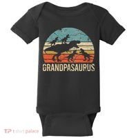 Grandpa Dinosaur Dad Gift Funny Grandpasaurus 4 Four Baby Bodysuit thumb 0