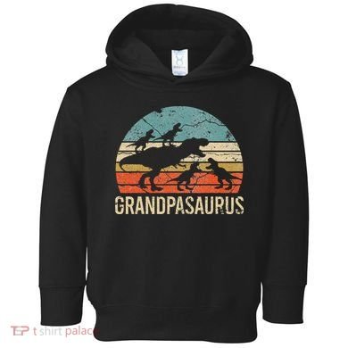 Grandpa Dinosaur Dad Gift Funny Grandpasaurus 4 Four Toddler Hoodie