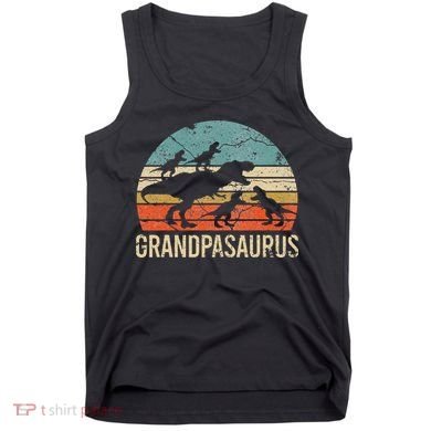Grandpa Dinosaur Dad Gift Funny Grandpasaurus 4 Four Tank Top